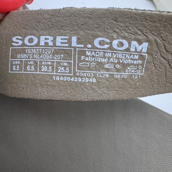 Sorel Womens Roaming Criss Cross Sandal Size 8.5 Khaki Brown Leather Minimalist - Picture 8 of 9